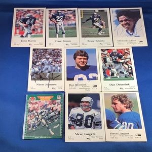 Autographed vintage 1980’s Seahawks NFL football trading cards.